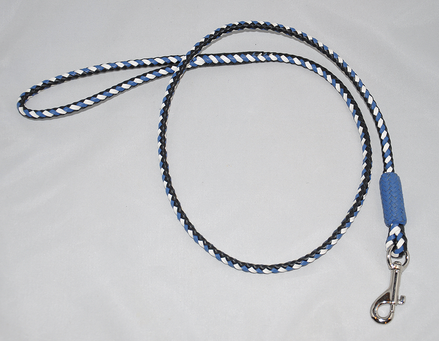  8 strands - black, cornflower blue and white 