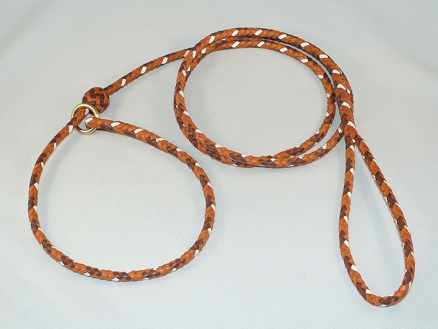  8 strands - saddle tan, brandy and white 