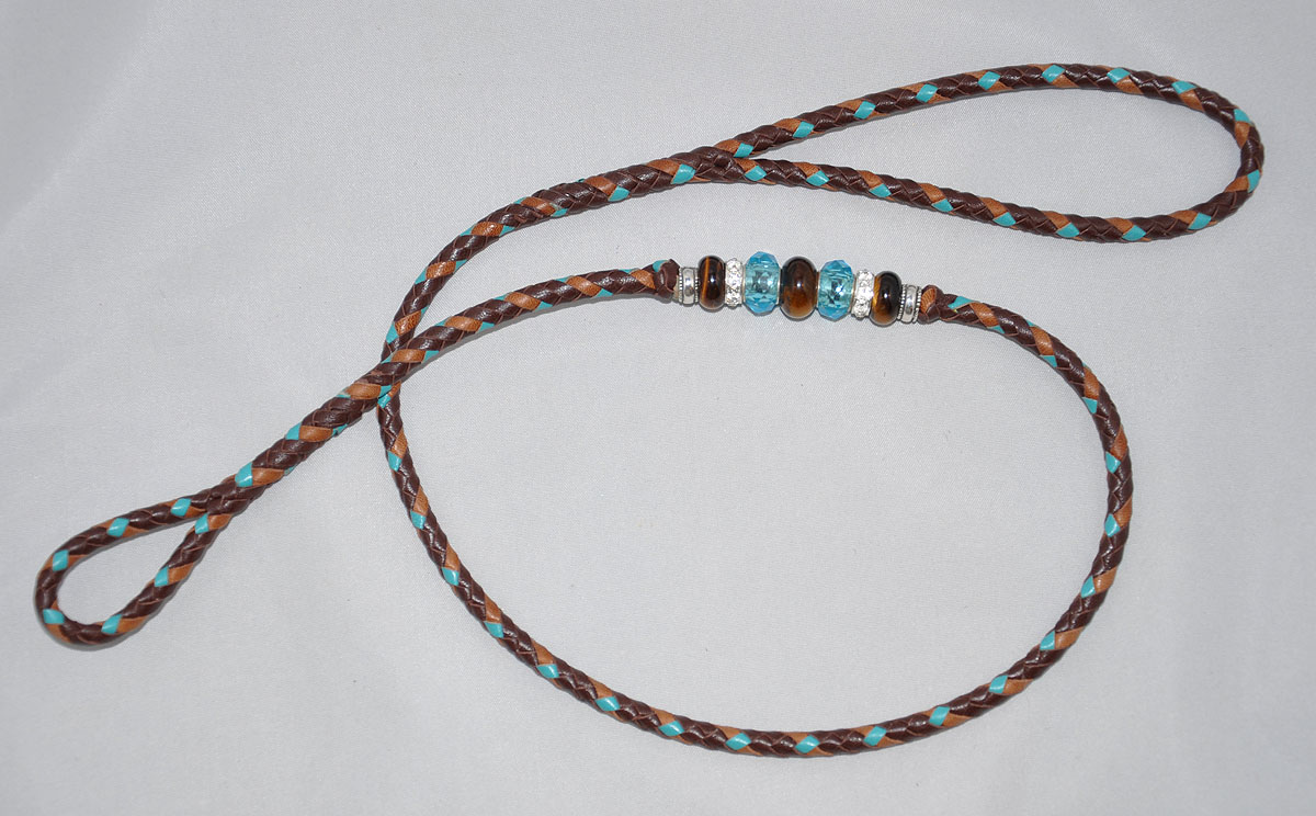  6 strands - brandy, turquoise and hazel 