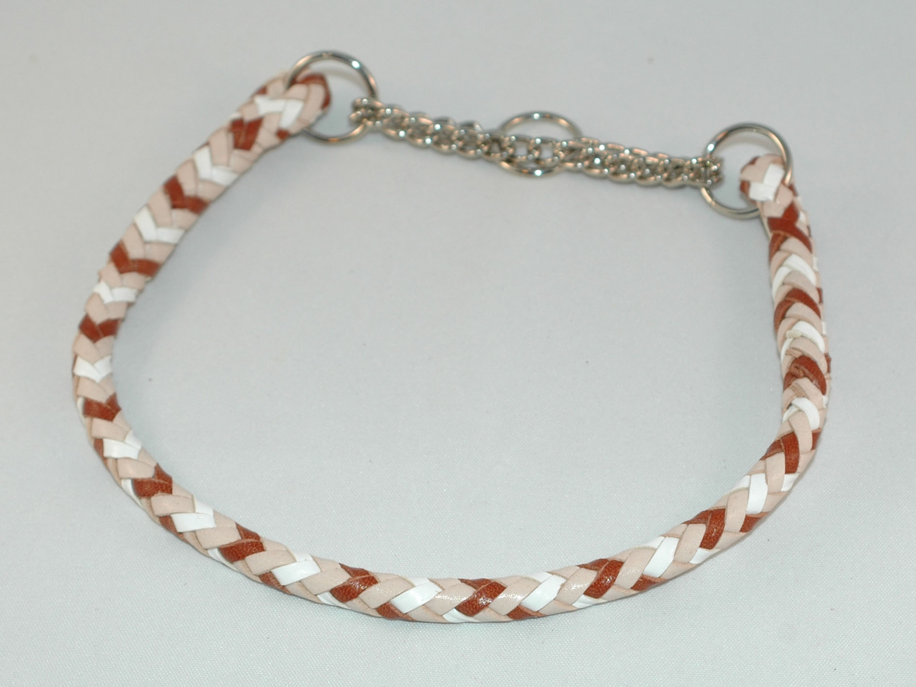  8 strands - natural tan, hazel and white 