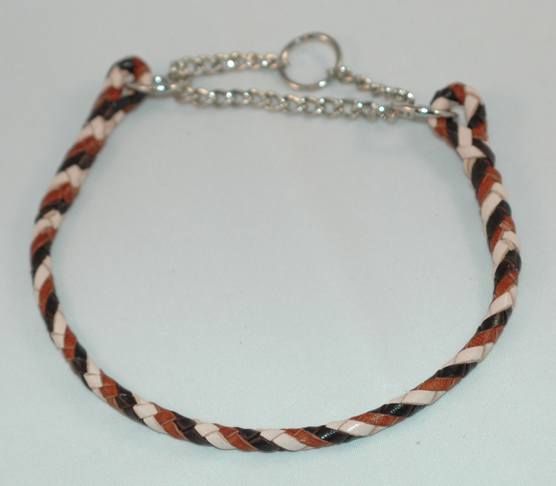  6 strand - dark brown, ochre and natural tan 