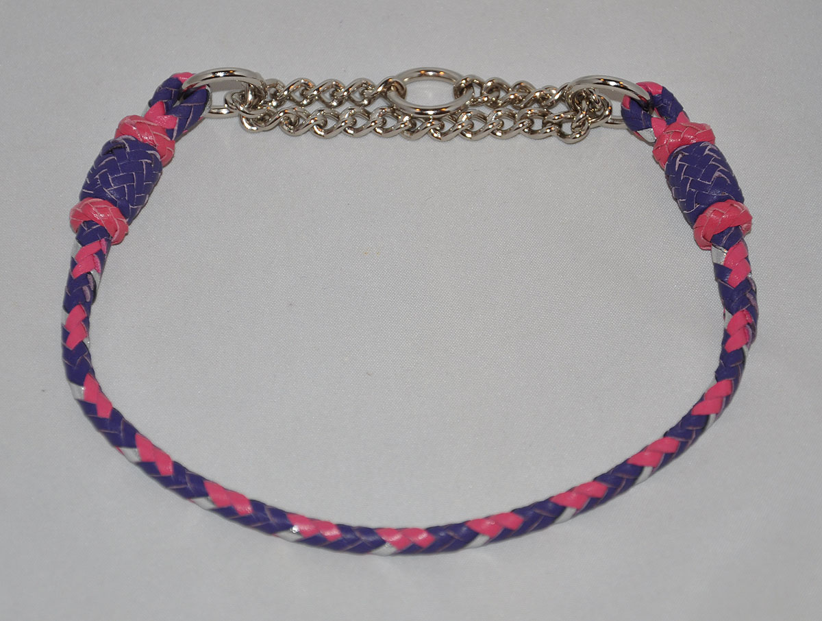  8 strand - purple, hot pink and silver 